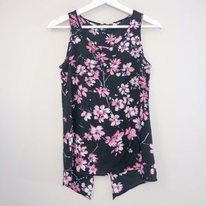 Express floral split back sleeveless top